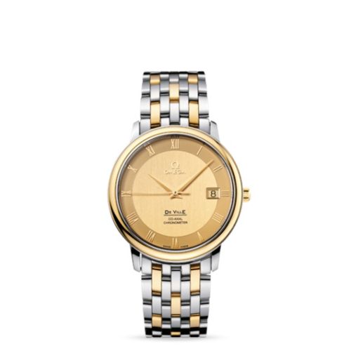 Omega De Ville Prestige Co-Axial 36.5 Stainless Steel / Yellow Gold / Champagne / Bracelet